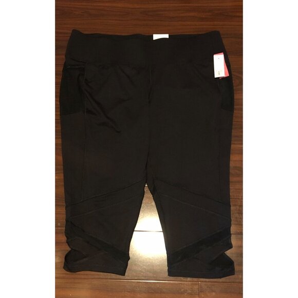 Livi Active Pants - **SOLD**NWT Women's Livi Active Capri Leggings Black Size 26/28 Mesh Cut Out Leg